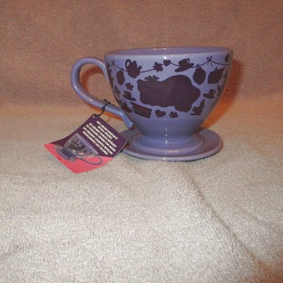 Color Changing Magic Alice Mad Hatter Cheshire Cat Tea Cup Saucer Mug NWT Disney - Picture 2 of 12